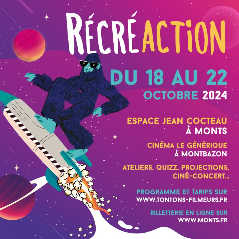 Visuel carré de l'affiche du festival récréaction 2024 à Monts