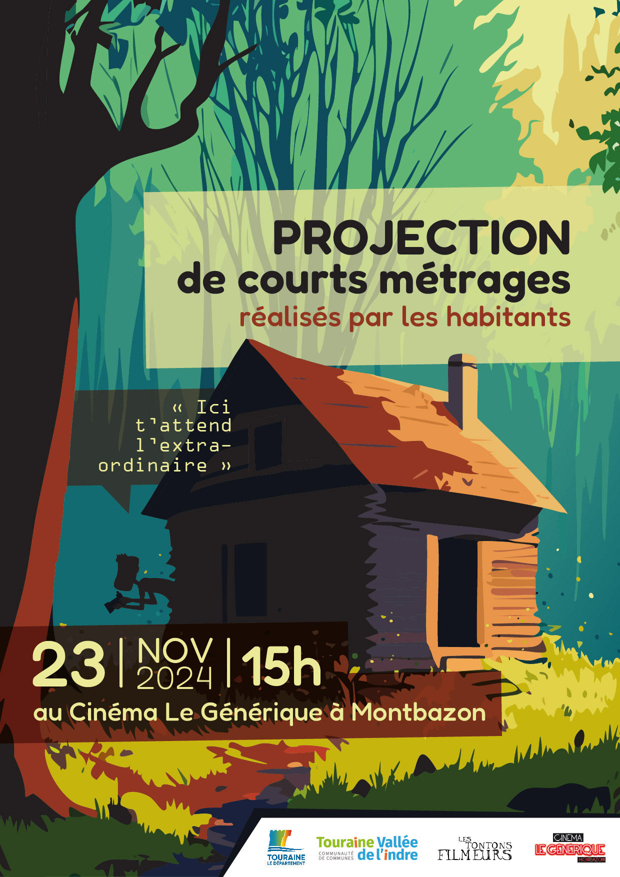 Projection de courts métrages réalisés par les habitants samedi 23 novembre 2024 au cinéma le Générique de Montbazon